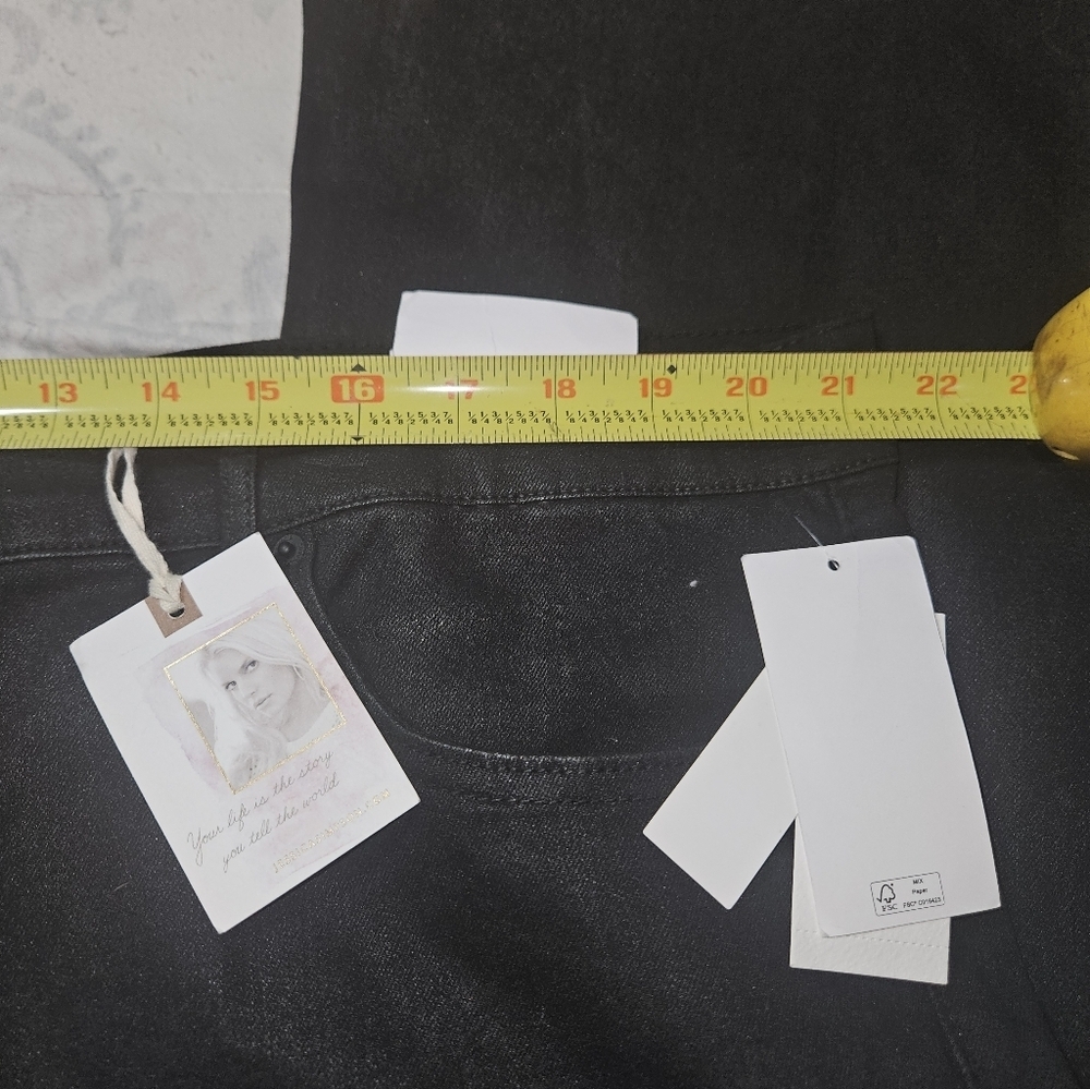 Jessica Simpson Women's Black Charmed Coated Flare Jeans Pants Plus Size - Picture 6 of 9